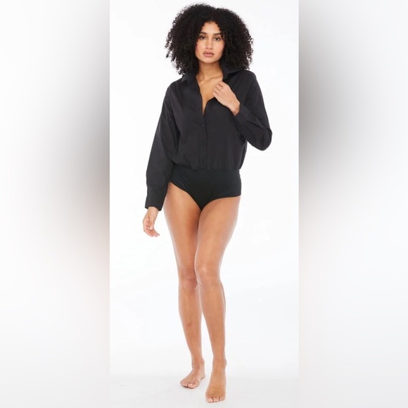 Sundays Ana Button Down Bodysuit Black NWT SIZE MED - Picture 1 of 5